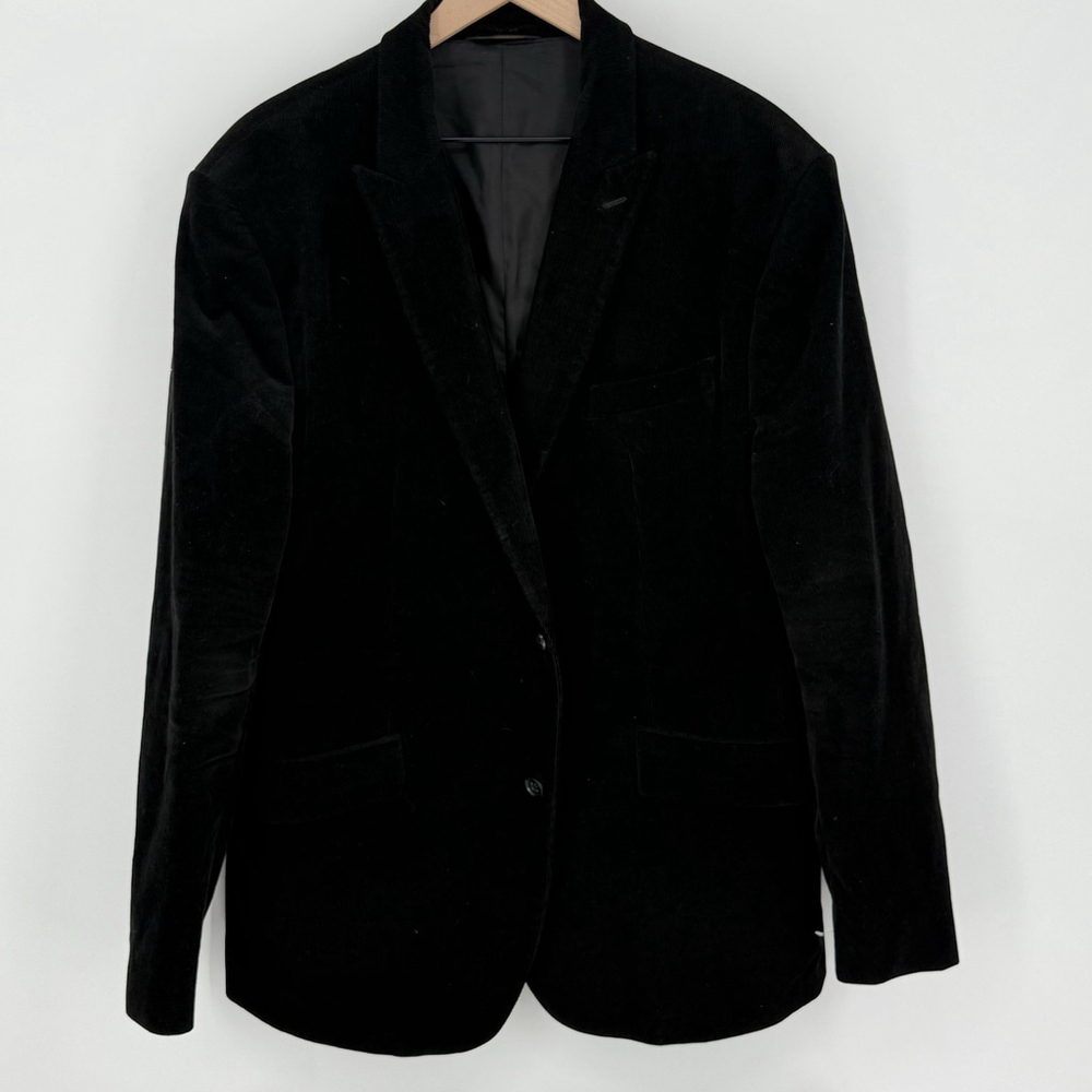 Banana Republic Black Corduroy Men’s Blazer Duca Visconti Tailored Fit Size 48R